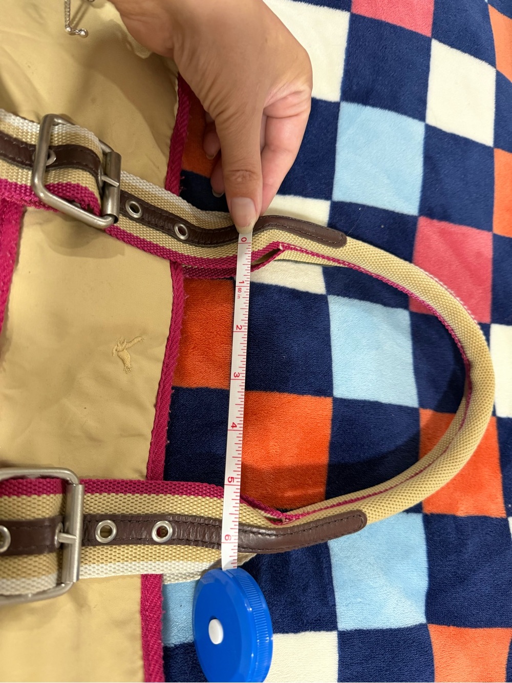 American Eagle bag - beige w/ deep pink trim - Picture 12 of 16